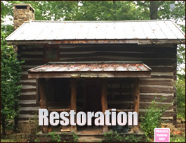 Historic Log Cabin Restoration  Saxapahaw, North Carolina